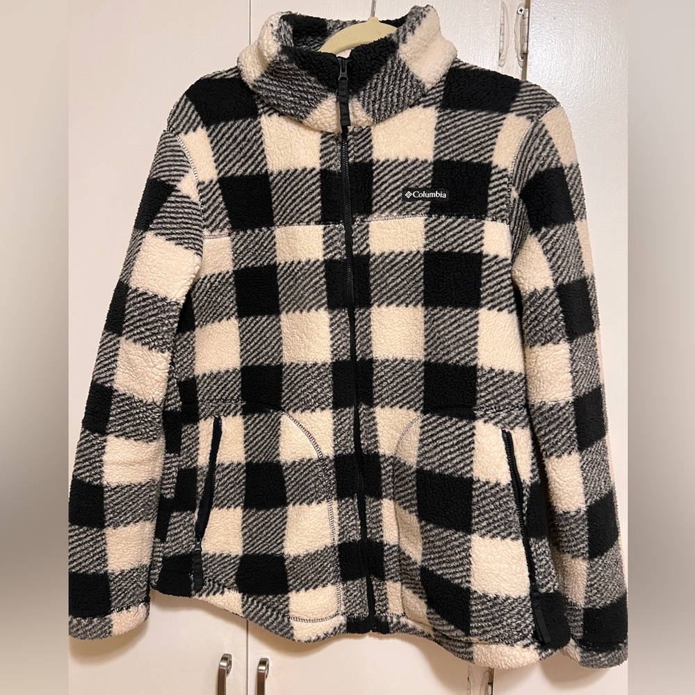 Columbia plaid Sherpa zip up jacket